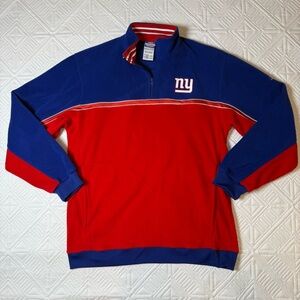 Reebok Vintage NFL New York Giants Quarter Zip Fleece Sweatshirt Size XL